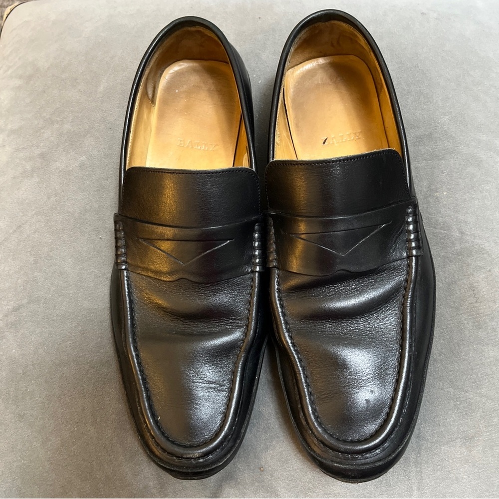 BALLY Badgley Black Leather Driving Shoes Mens Size 9
